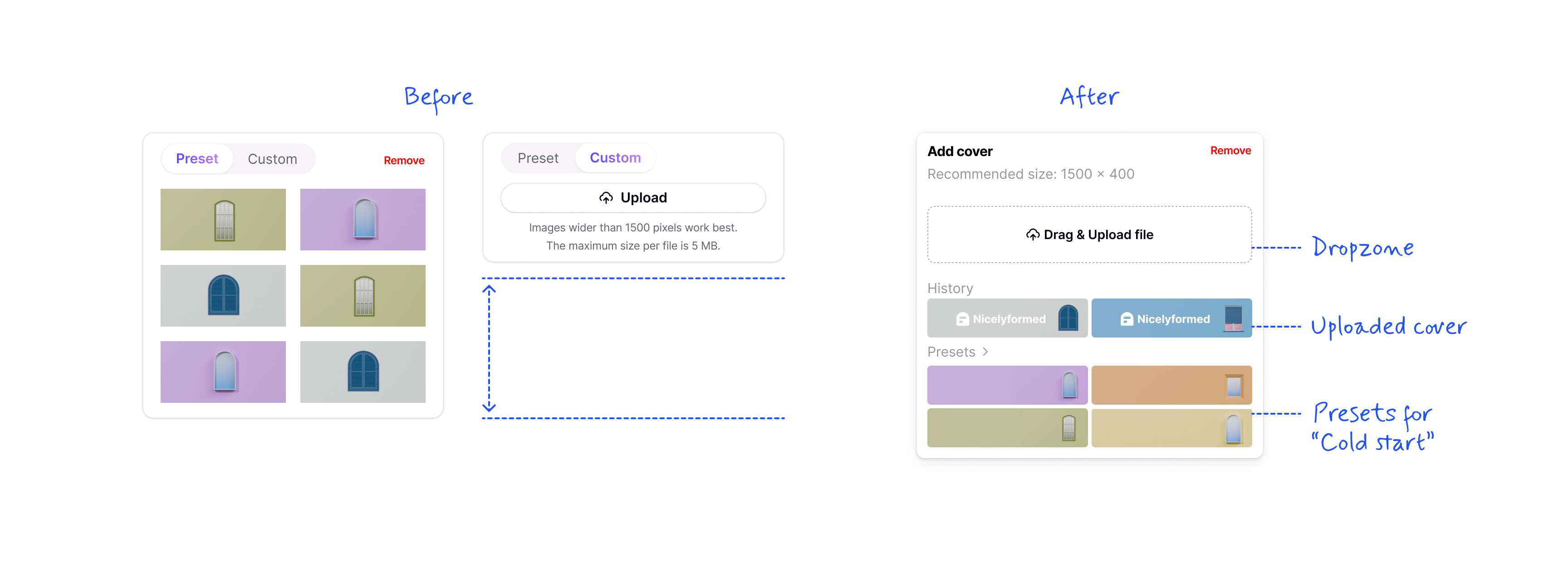 nicelfotmed branding customization feature before and after
